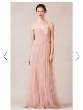Jenny Yoo Strapless Blush Pink Tulle Gown
